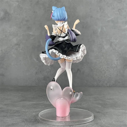 Rem Nekomimi Anime Figurine, Re:ZERO Starting Life In Another World Action Figures 22 CM