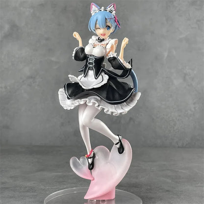 Rem Nekomimi Anime Figurine, Re:ZERO Starting Life In Another World Action Figures 22 CM