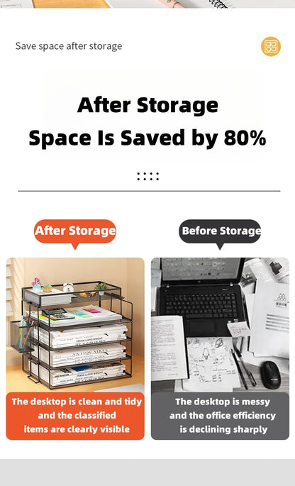 A4 Desk Organizer – Metal Wire Mesh Document Tray for Files, Letters, Books & Brochures