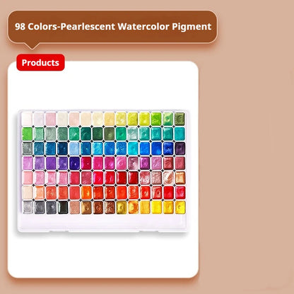 20/36/98 Color Pearlescent Watercolor Paint Intense Sparkle Metallic Watercolor Paint Set Glitter