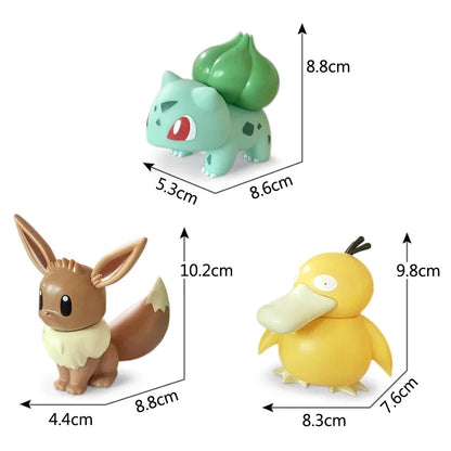 Pokemon Night Light Anime Dolls, Pikachu Eevee Jirachi Bulbasaur Psyduck Bedroom Bedside LED Lights Room Decor Kids Toys