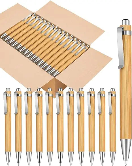 Bamboo Ballpoint Pen Stationery Office School Supplies 10 PCS
