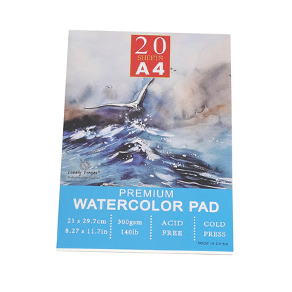 A5/A4/A3 Watercolor Paper Pad, 140lb/300gsm, 20 Sheets, Cold-Pressed, Acid-Free, Artist Painting Paper for Watercolor Painting
