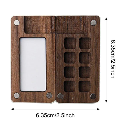 Travel Paint Palette Mini Watercolor Palette Set with Clip Portable Watercolor Set Wooden Grid Box