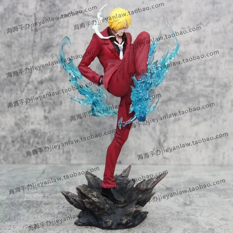 Vinsmoke Sanji Ifrit Jambe Anime Figure, One Piece Action Figurines Diable Jambe Black Foot 28 CM