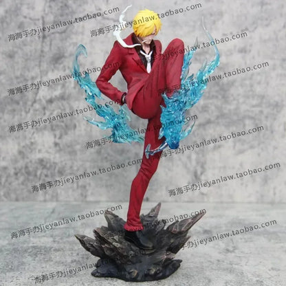 Vinsmoke Sanji Ifrit Jambe Anime Figure, One Piece Action Figurines Diable Jambe Black Foot 28 CM
