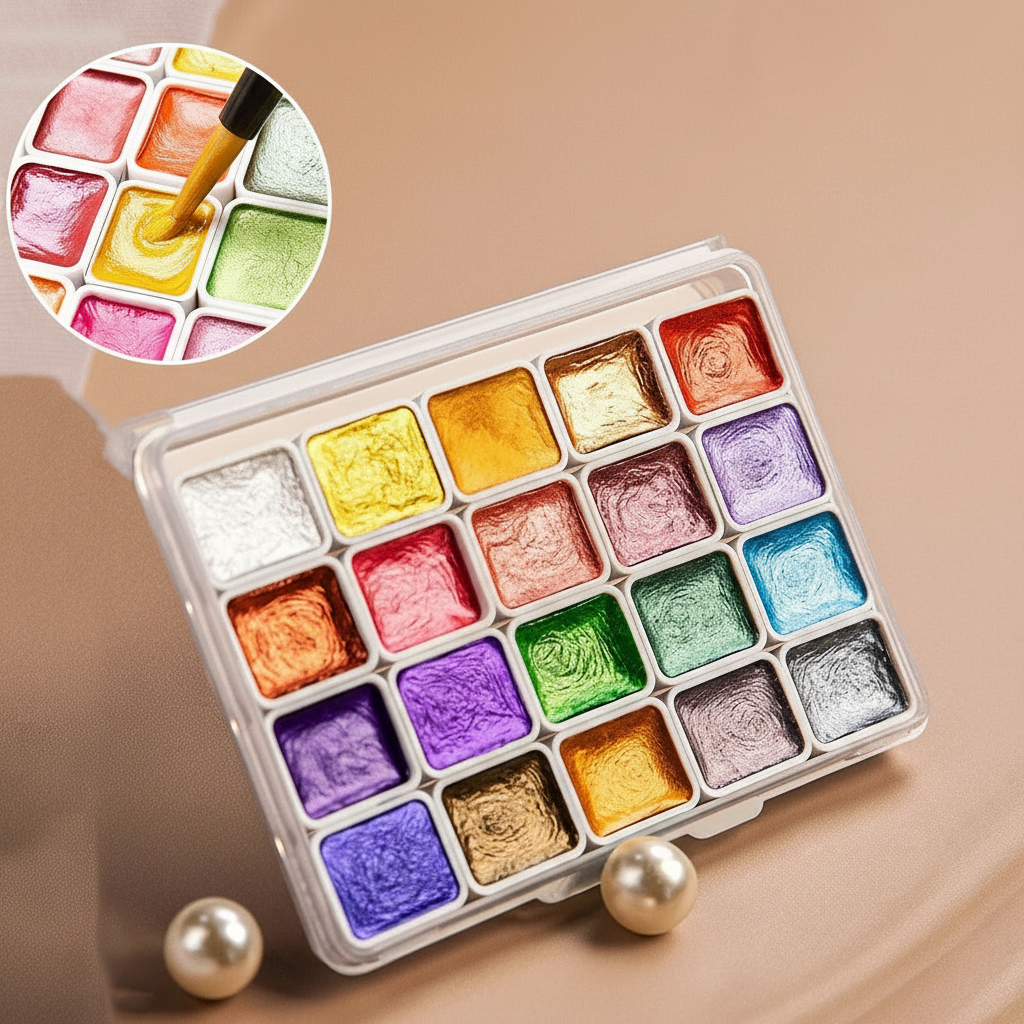 20/36/98 Color Pearlescent Watercolor Paint Intense Sparkle Metallic Watercolor Paint Set Glitter