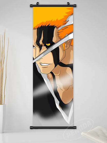 Bleach Canvas Scroll Posters, Wall Art Anime Artwork Painting Anime Hanging Poster