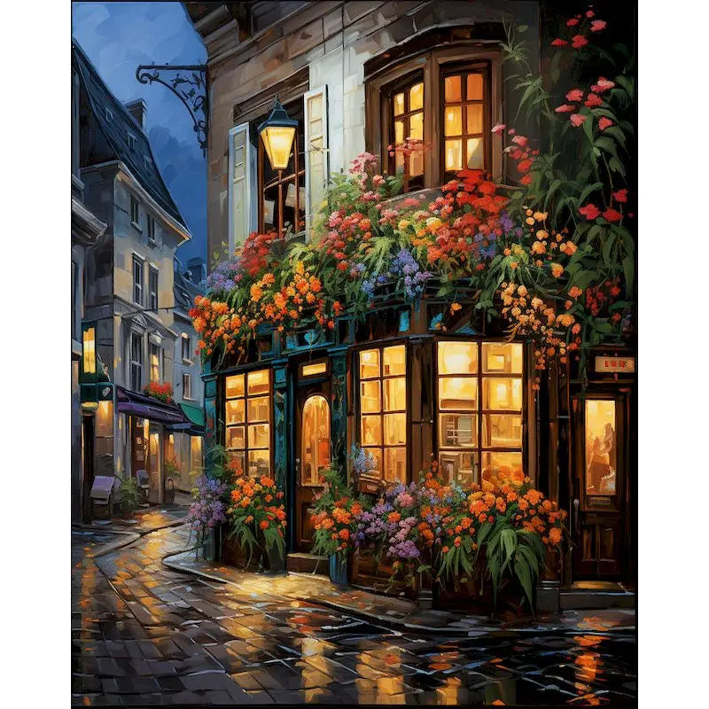 City Landscape Paint by Numbers Kit – DIY Canvas Painting for Adults with Frame & Oil Colors