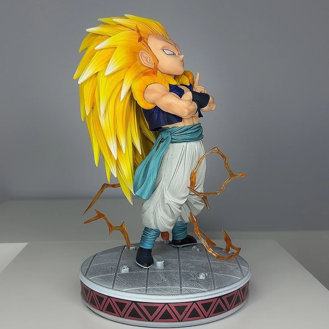 Super Saiyan Gotenks Anime Figurines, Dragon Ball Z Figures Ghost Squad Statue Figures Collection 24 CM