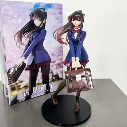 Komi Shouko Anime Figure, Komi Can‘t Communicate School Uniform Action Figurines PVC Statue 25 CM