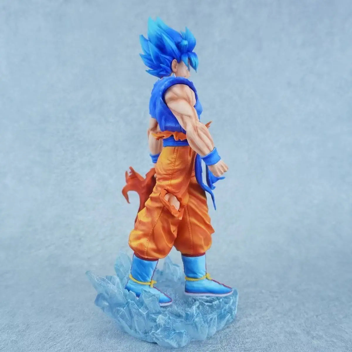 Dragon Ball Super Son Goku Figure Super Saiyan God Blue Led Base Figurines 33 CM