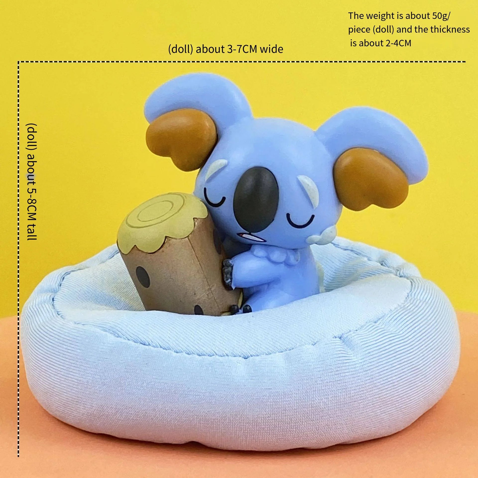 Mini Pokemon Anime Figurines, Sleeping Bean Bag Pikachu Bulbasaur Snorlax Evee Jirachi Komala 6pc Figure Set