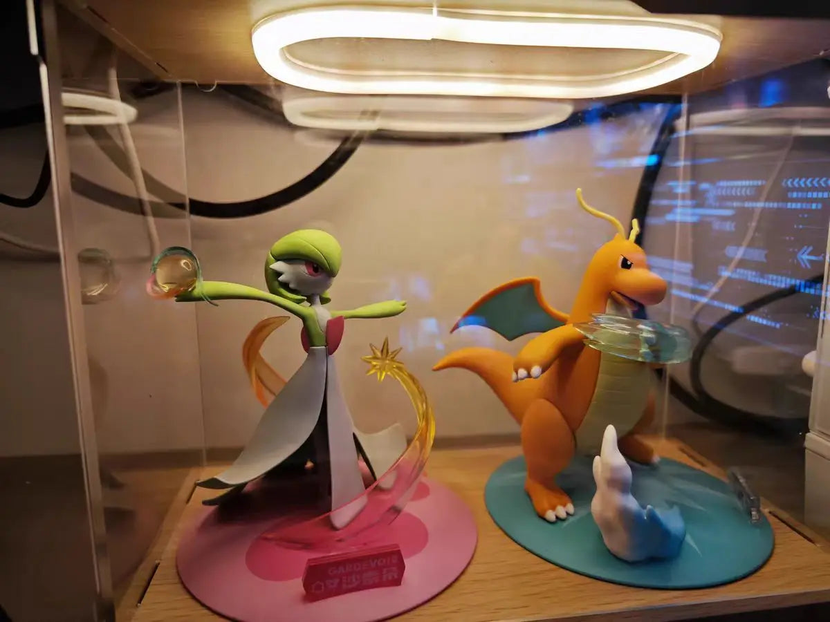 Acrylic Clear Display Case with Ring LED Lights for Action Figure Display