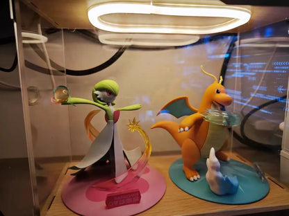 Acrylic Clear Display Case with Ring LED Lights for Action Figure Display