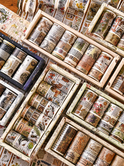 Retro Washi Tape Set – 18 to 24 Rolls per Box for DIY Crafts, Journals & Gift Wrapping