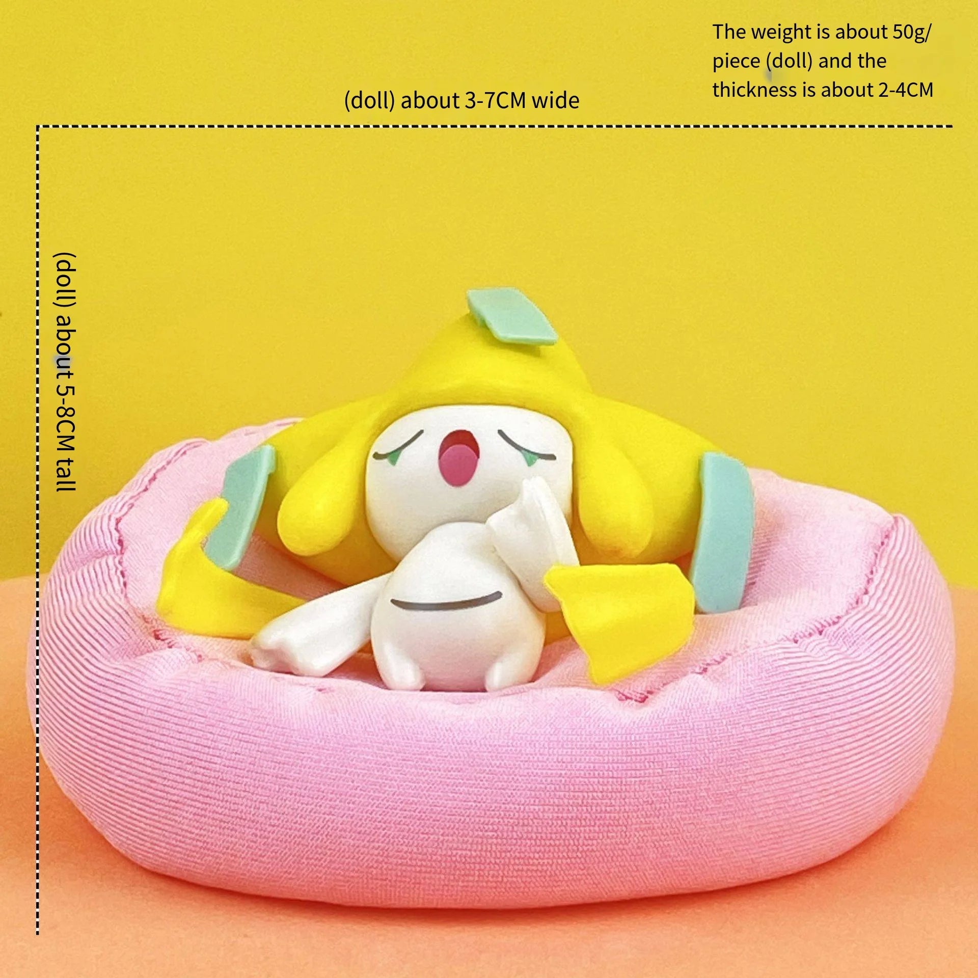 Mini Pokemon Anime Figurines, Sleeping Bean Bag Pikachu Bulbasaur Snorlax Evee Jirachi Komala 6pc Figure Set