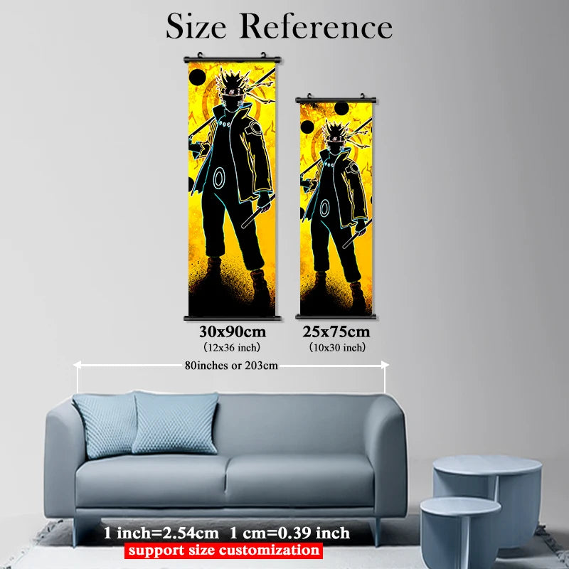 Bleach Canvas Scroll Posters, Wall Art Anime Artwork Painting Anime Hanging Poster