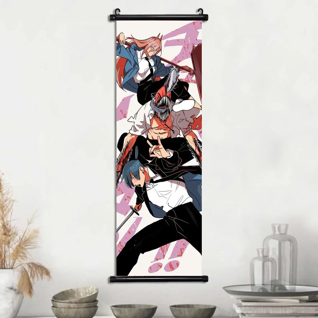Chainsaw Man Anime Canvas Scrolls Collection, Wall Art Hanging Print Poster Home Decor
