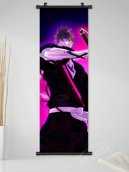 Bleach Canvas Scroll Posters, Wall Art Anime Artwork Painting Anime Hanging Poster