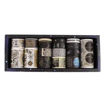 Retro Washi Tape Set – 18 to 24 Rolls per Box for DIY Crafts, Journals & Gift Wrapping