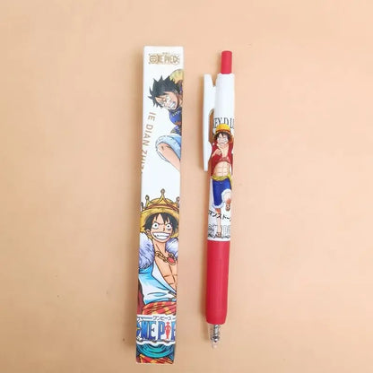 Random 1 PC Press Gel Pen, One Piece Anime Pen Creative Stationery School Student 0.5mm Black Signature