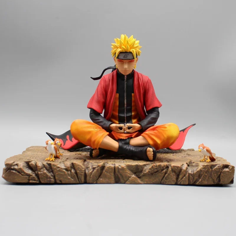 Naruto Uzumaki Sage Mode Anime Figure, Senjutsu Chakra Meditate Figurines 15cm/6in