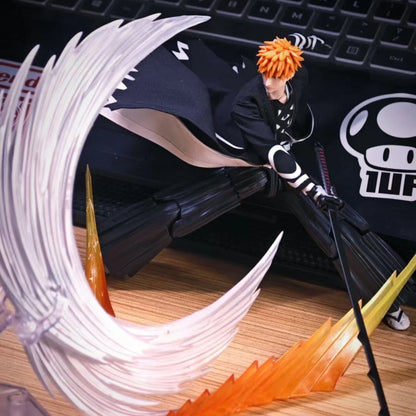 Kurosaki Ichigo BLEACH Anime Figurines, Movable Joints Bankai Form PVC Figures Statue 12 cm