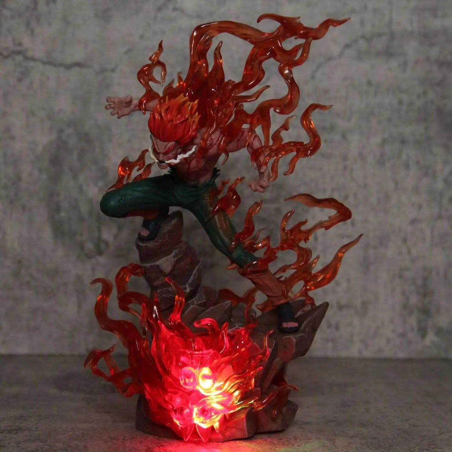 Naruto Shippuden Might Guy LED Figure, Eight Gates of Death Anime Action Figurines Statue 26 cm