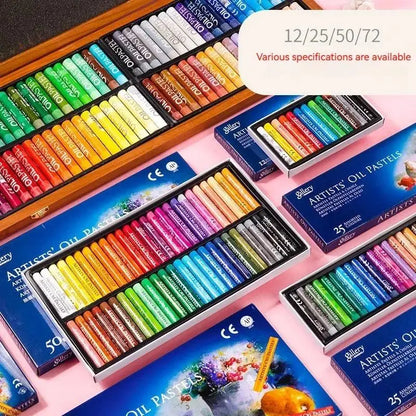 Oil Pastel Set – 25 or 50 Colors Soft Sticks for Kids, Students & Artists | Washable Crayons for Drawing, Painting & Graffiti Art