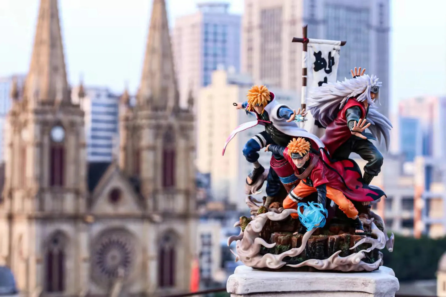 Jiraiya Minato and Naruto Anime Figurines, NARUTO SHIPPUDEN Figures Master and Apprentice Figure 41cm