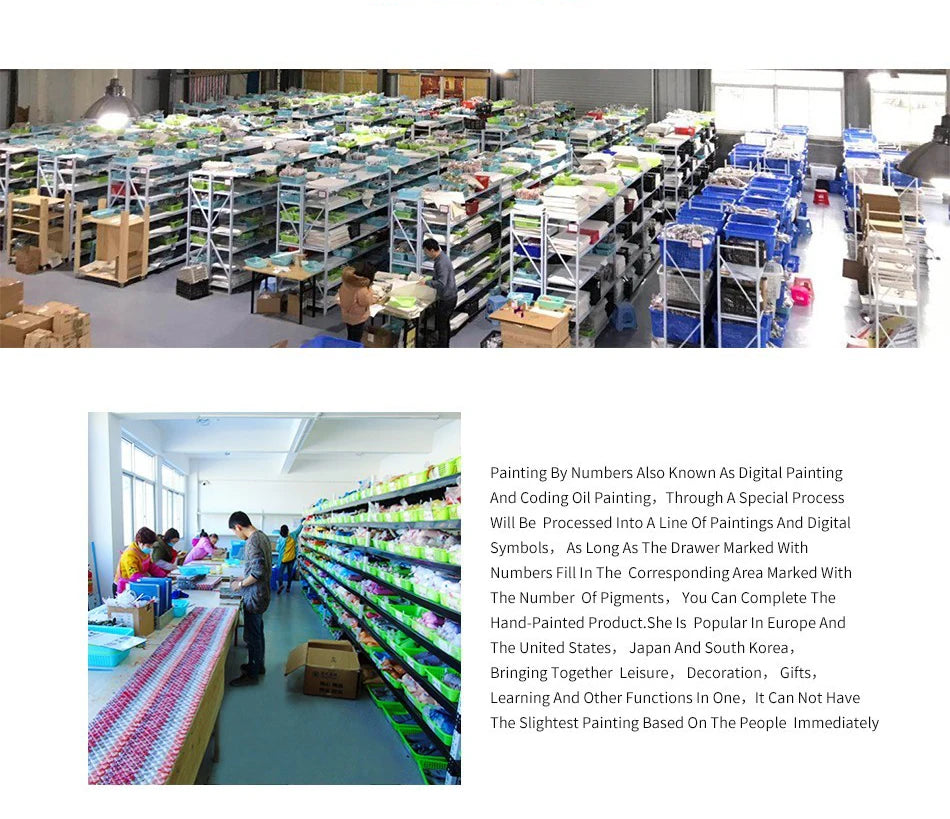 Animals and Landscape Paint by Numbers Kit – 40x50cm DIY Canvas Scenery Painting for Adults with Frame