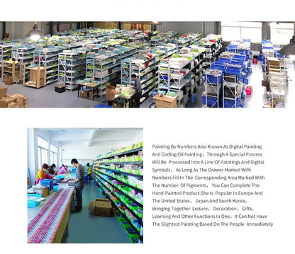 Animals and Landscape Paint by Numbers Kit – 40x50cm DIY Canvas Scenery Painting for Adults with Frame