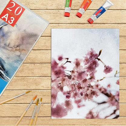 A5/A4/A3 Watercolor Paper Pad, 140lb/300gsm, 20 Sheets, Cold-Pressed, Acid-Free, Artist Painting Paper for Watercolor Painting