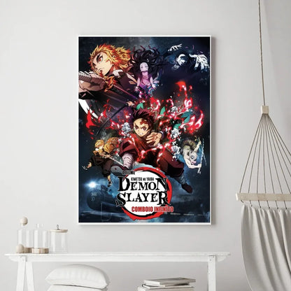Demon Slayer Classic Anime Wall Art Poster Prints, Painting Bedroom Living Room Wall Bar Restaurant Decor