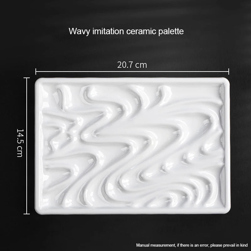 1/5/28 Grid Paint Tray White Imitation Ceramic Easy to Clean Pigment Palette for Artists Acrylic Watercolor Oil Painting