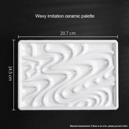 1/5/28 Grid Paint Tray White Imitation Ceramic Easy to Clean Pigment Palette for Artists Acrylic Watercolor Oil Painting
