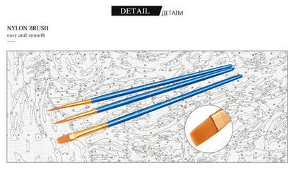 City Landscape Paint by Numbers Kit – DIY Canvas Painting for Adults with Frame & Oil Colors