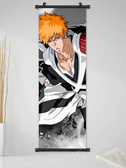 Bleach Canvas Scroll Posters, Wall Art Anime Artwork Painting Anime Hanging Poster