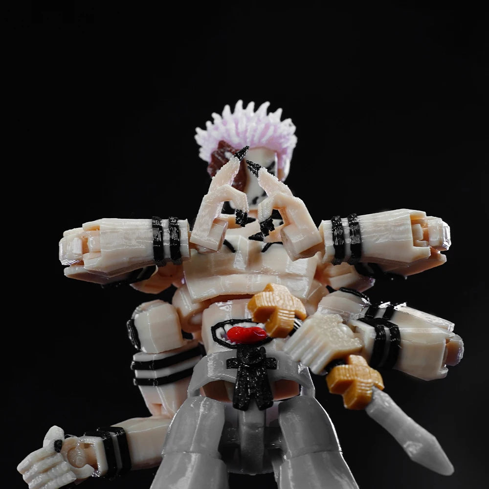 CloudAnimeStudio Ryomen Sukuna 3D Printed Figurine, Jujutsu Kaisen King Of Curses Multi-Jointed Shapeshift Toys