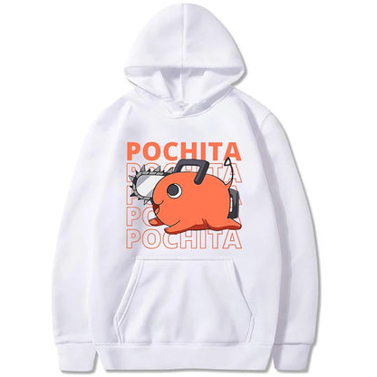 Chainsawman Women Hoodies, New Anime Hoodies Funny Pochita Graphic Print, Sweatshirt Long Sleeve Loose Tops
