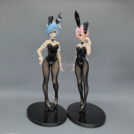 Rem and Ram Twins Bunny Outfit Anime Figurines, Re:ZERO Starting Life in Another World Action Figures