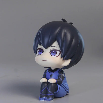 BLUE LOCK Cute Mini Figurines, Isagi Yoichi Chigiri Hyoma Nagi Seishiro Action Figures, Kawaii PVC Toys for Collector 10cm