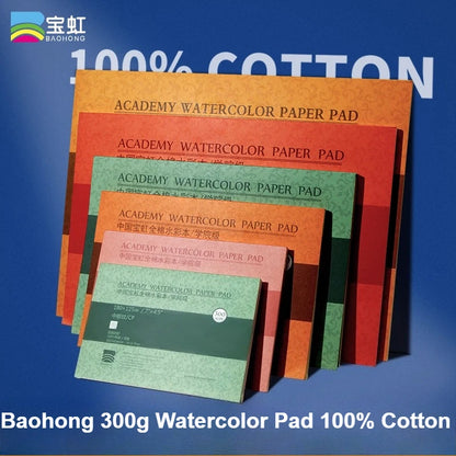 Premium Watercolor Paper Block – 20 Sheets, 300 GSM (140 LB) Acid-Free, Glue Bound for Wet & Dry Media