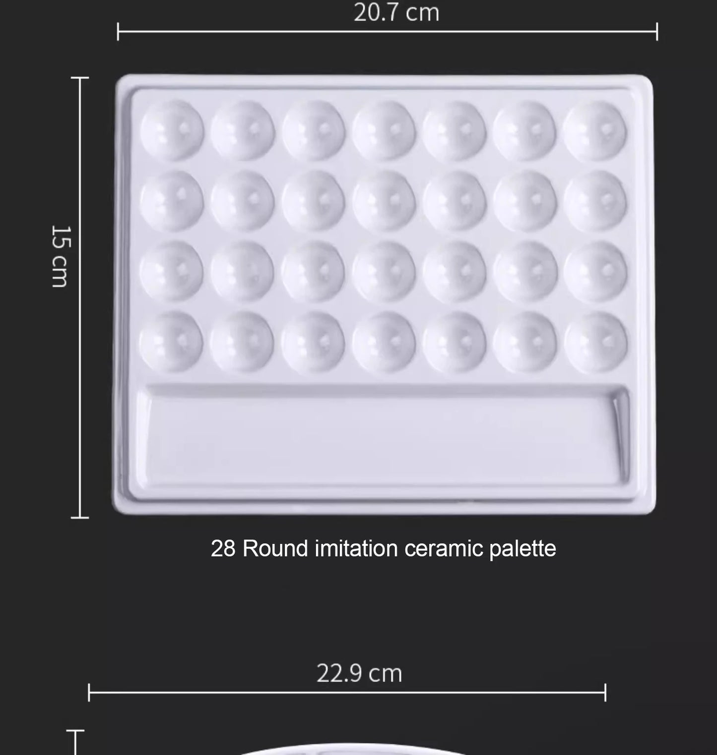 1/5/28 Grid Paint Tray White Imitation Ceramic Easy to Clean Pigment Palette for Artists Acrylic Watercolor Oil Painting