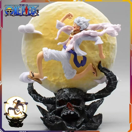 Fairy Nika Monkey D Luffy Anime Figure, One Piece Action Figurines Gear 5 With Moon 14 CM
