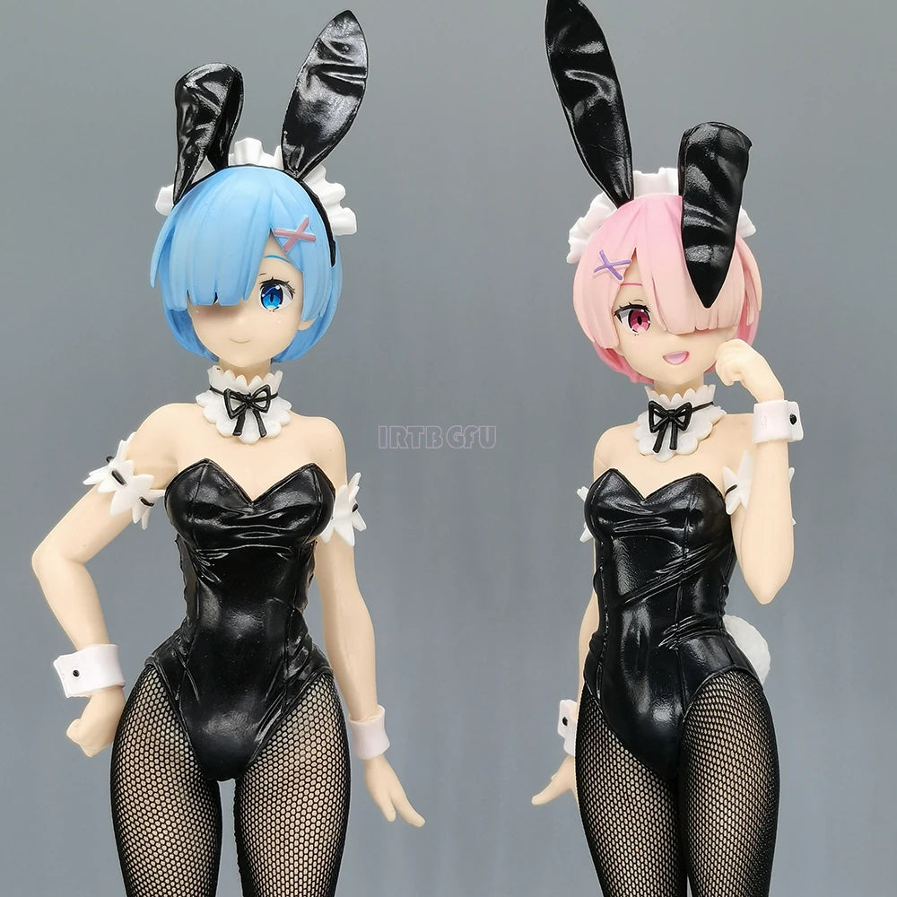 Rem and Ram Twins Bunny Outfit Anime Figurines, Re:ZERO Starting Life in Another World Action Figures