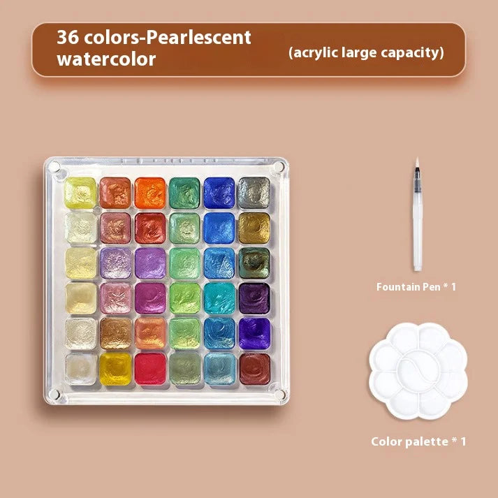20/36/98 Color Pearlescent Watercolor Paint Intense Sparkle Metallic Watercolor Paint Set Glitter