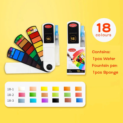 12/24/36/48 Colors Watercolor Paint Set with Water Brush Pens Art Supplies for Artists