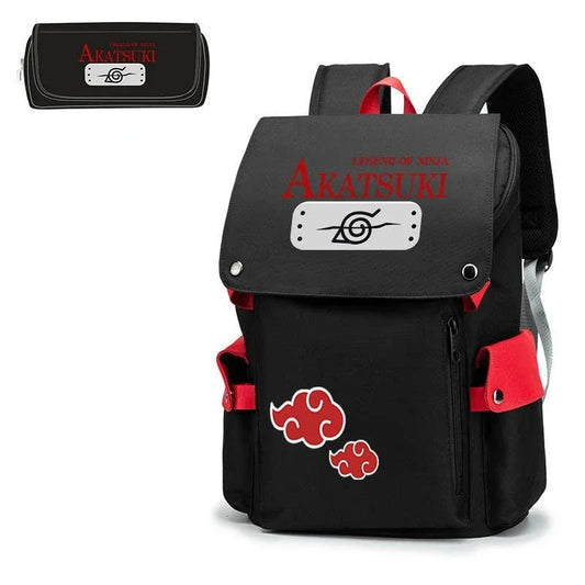 Naruto Shippuden Anime Backpack, Uzumaki Akatsuki School Students Schoolbag Leisure Computer Bag